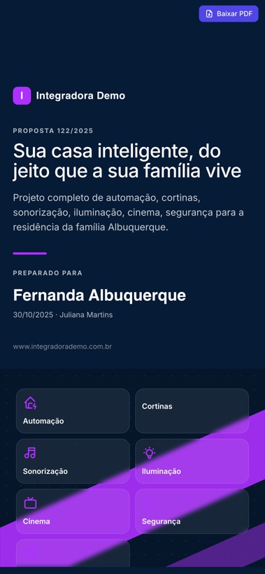 Capa da proposta no celular